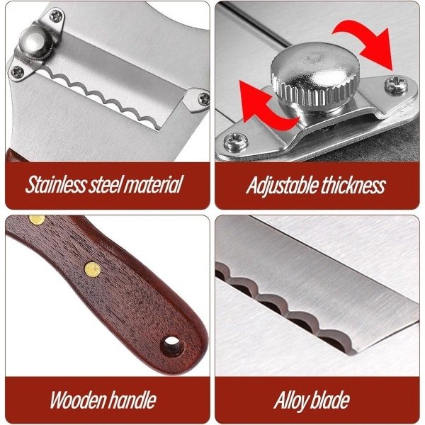 Allecto plus - Truffelschaaf en rasp van roestvrij staal met instelbare 430 graden, gourmethobel en houten handvat - Voor truffels, chocolade, kaas en boter - Keuken accessoire.