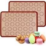 Bakmat voor macarons - set van 2 stuks - anti-aanbaklaag - herbruikbaar - voor koekjes, brood en pizza - keuken accessoires.