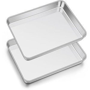 Bakplaat Set van 2 - Roestvrijstalen Rechthoekige Bak- en Ovenplaat - Digitale Keuken Accessoire voor Gezond Koken