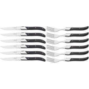 Blackwell Steakbestek Laguiole - Steakmessen & Steakvorken - Luxe uitstraling - Hoog snijcomfort - Pakkahout - 220 x 25 x 15 mm - Bestek - Keuken accessoires