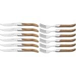 Blackwell Steakbestek Laguiole - Steakmessen & Steakvorken set - Perfect voor vleesgerechten - Luxe uitstraling - Olijfhout en RVS - 220 x 100 mm - Bestek - Keuken accessoires