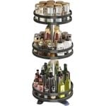 Blyx® - Spinny 360° - Keuken Organizer - Keuken Accessoires - Aanrecht Organizer - Kruiden Organizer - Keuken Organizer Aanrecht - 360° Draaibaar - Vierkant - 3 Verdiepingen - Zwart