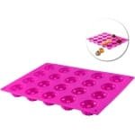 Cakevorm - Cakevorm van siliconen van voedingskwaliteit - Bakvorm met 20 holtes - Siliconenvorm met antiaanbaklaag - Keuken accessoires - Geschikt voor bakken, cake, pudding, chocolade, donuts - Rozerood