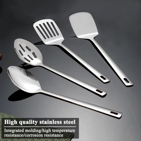 Candala Roestvrijstalen Keukengerei Set 4Pcs, KookgereiSet, Keukengereedschap Spatels Set, Kooklepels, Home Essentials Keuken Gadgets Accessoires