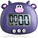 Cartoon Dieren Digitale Timer met Magnetische AAN/Uit Schakelaars - Keuken Koken Bakken Timer - Leuk Ontwerp - LCD-scherm - Countdown Timer - Accessoires voor Keuken - Paars