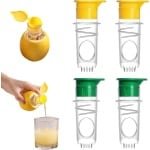 Citroenpers voor Cocktails en Verse Sappen - Set van 4 - Draagbaar en Handmatig - Geel en Groen - Keuken Accessoire voor Citrusvruchten - Sinaasappel en Citroen