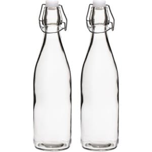 Cookinglife Beugelflessen Rond - 500 ml - 2 Stuks - Luchtdichte sluiting voor versheid - Stijlvolle flessen voor olijfolie en dressing - Hoogwaardig glas - 275 x 75 mm - Glaswerk - Keuken accessoires