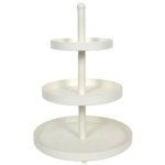 Cookinglife Etagère metaal creme - 3-laags serveertoren - Etagère voor hapjes en desserts - Hoogte 55 cm - Ø 20, 25 & 30 cm - Stevig metaal - Tafelaccessoire - Keuken accessoires