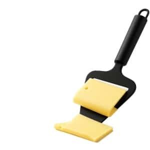 Cookinglife Kaasschaaf Zwart 22 cm - Kaasschaaf voor harde kaas - Snijplakjes voor jonge en halfharde kazen - Scherpe metalen snijkant - Antislip handvat - Kunststof en RVS - 220 x 72 x 30 mm - Keukengerei - Keuken accessoires