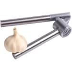 Cookinglife Knoflookpers Aluminium - Knoflookpers voor verse knoflookpuree - Efficiënte pers voor kleine teentjes - Sterke constructie - Aluminium - 160 x 55 x 35 mm - Keukengerei - Keuken accessoires