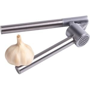 Cookinglife Knoflookpers Aluminium - Knoflookpers voor verse knoflookpuree - Efficiënte pers voor kleine teentjes - Sterke constructie - Aluminium - 160 x 55 x 35 mm - Keukengerei - Keuken accessoires