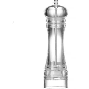 Cookinglife Zoutmolen Rocca Transparant - Keramische zoutmolen 21,5 cm - Zoutmolen voor tafelgebruik - Duurzaam keramisch maalwerk - Modern acryl design - Acryl & Keramiek - 215 x 60 mm - Keukengerei - Keuken accessoires
