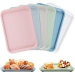 Dienblad set van 6 stuks - rechthoekig en antislip - keuken accessoire - kunststof - herbruikbaar - geschikt voor keukens en restaurants - 24,8 x 17,8 cm - beschikbaar in 6 kleuren.