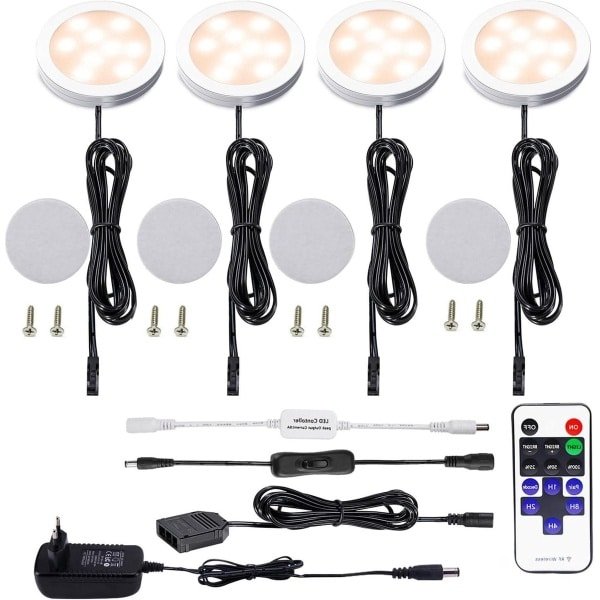 Dimbare LED-onderbouwlamp set met afstandsbediening - Warm wit 2700 K - Complete kastverlichting - Vitrineverlichting - Keuken LED-set met accessoires