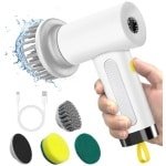 Draadloze Elektrische Reinigingsborstel met 3 Verwisselbare Koppen en 2 Snelheden voor Keuken en Badkamer