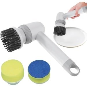 Draadloze elektrische schrobber voor keuken en badkamer - Handige douchereiniger met lange batterijduur en 3 borstelkoppen