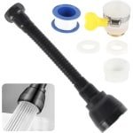 Draaibare kraanverlenger met 3 straalstanden - spatwaterbescherming en waterbesparende adapter voor keuken en bad - montage-accessoires