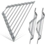 Driehoekige Oprolbare Schoteldroogrekken - Opvouwbaar Roestvrij Staal - Hoekopbergrek - Gootsteen Organisator - Afdruiprek voor Gootsteen - Caddy - 3 Stuks - Keuken Accessoires