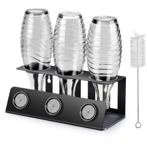 Droogrek Voor Waterflessen En Reisbekers - Afdruiprek - Robuust Ontwerp Met Volledige Ventilatie En Snel Drogen Zonder Geurtjes - 1 Stuks - Keuken Accessoire + zwart