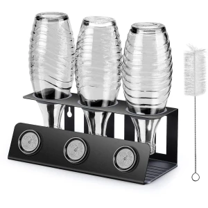 Droogrek Voor Waterflessen En Reisbekers - Afdruiprek - Robuust Ontwerp Met Volledige Ventilatie En Snel Drogen Zonder Geurtjes - 1 Stuks - Keuken Accessoire + zwart