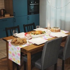 Dubbelzijdige Tafelloper 183x33 cm voor Valentijnsdag en St. Patrick's Day Feestdecoratie en Tafeldecoratie met Hartjes en Klavertjes - Thuis Feestartikelen en Keuken Eettafel Accessoires