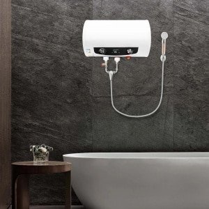 - Elektrische Boiler - Warm Water - Energiezuinig - RVS - Duurzaam - Waterverwarming - Geschikt voor Huishoudelijk Gebruik - Witte Kleur - 220V Elektrische Boiler met Wateraansluiting en Handdouche, voor Keuken, Toilet en Badkamer