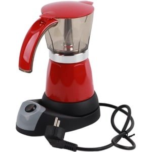Elektrische Mokkapot 300ML - 480W Keuken-Espressomachine met Verwijderbare Pot - Rood Design - Snel en Makkelijk Koffiezetten