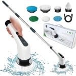 Elektrische Reinigingsborstel 360 Graden Draaibare Spin Scrubber - Hoeken Toilet Keuken Badkamer Ramen Bodemplaat - 7 Instelbare Borstelkoppen (TX-910-EU-W)