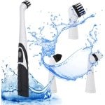 Elektrische Reinigingsborstel - Oscillerend Reinigingsgereedschap voor Keuken en Badkamer- Sonic Power Scrubber Draadloos met 4 Koppen voor Badkamer Huishoudelijke badkuip Tegelvloer Muur en keuken (zwart)