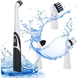 Elektrische Reinigingsborstel - Oscillerend Reinigingsgereedschap voor Keuken en Badkamer- Sonic Power Scrubber Draadloos met 4 Koppen voor Badkamer Huishoudelijke badkuip Tegelvloer Muur en keuken (zwart)