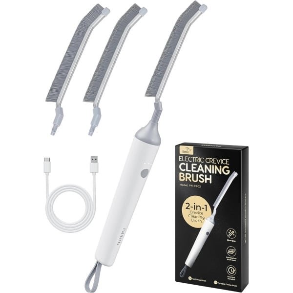 Elektrische Reinigingsborstel voor Spleten - Multifunctionele V-vormige Borstel met 3 Snelheden en LED Licht voor Thuis, Keuken, Badkamer en Auto