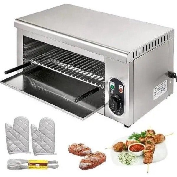 Elektrische Roestvrij Staal Oven - Grill en Pizza Oven - Voor Kip en Keuken - 2kW - Afmetingen 60.9 x 30.4 x 26.6 cm