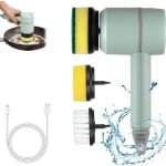 Elektrische Schoonmaakborstel - Elektrische Schrobber - Schrobborstel - Schrobber Met Steel - Multi Scrubber - Voor Badkamer Of Keuken - Voor Auto, Fornuis, Tegels En Voegen - Met 3 Borstelkop - Draadloze Oplaadbare Elektrische Reinigingsborstel