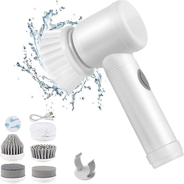 Elektrische Schoonmaakborstel - Elektrische Scrubber - Draadloze Schrobborstel - Oplaadbare Handborstel - Voor Keuken, Badkamer, Tegelvloer, Raam, Badkuip, Gootsteen En Fornuis - Wit