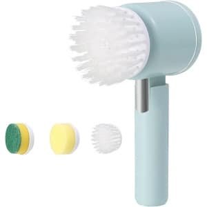 Elektrische Schoonmaakborstel - Elektrische Scrubber - Draagbare Schoonmaakborstel - Opvouwbare - Oplaadbaar Via Usb - Voor Keuken En Badkamer, Met Afneembare Borstelkop - Groen