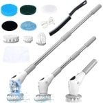 Elektrische Schoonmaakborstel met 8 Opzetborstels en 3 Snelheden | Krachtige Spin Scrubber voor Badkamer, Keuken en Auto