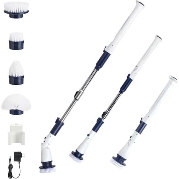 Elektrische Schrobber met Verlengsteel voor Douche, Keuken en Tegels