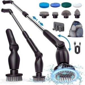 Elektrische Schrobborstel - Krachtige Reiniging Voor Badkamer - Keuken En Vloeren - Draadloos En Oplaadbaar