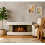 Elektrische Sfeerhaard met Schouw Casa Velluto Montreal - 2000W Verwarming, LED Vuureffect, Afstandsbediening & Timer - Vrijstaand, Modern Wit - Realistische Elektrische Kachel voor Woonkamer, Slaapkamer & Keuken