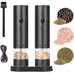 Elektrische Zout En Peper Molens Set 2 Stuks USB Oplaadbaar Automatisch Gelijkmaler Met LED Licht Keuken Accessoires