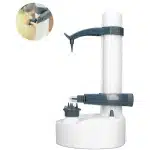 Elektrische dunschiller - Multifunctioneel schilgereedschap - Met 2 reservemessen - Roestvrij staal - Geschikt voor keuken, appels, aardappelen, tomaten, groenten, fruit, enz. - Wit