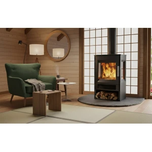 Elektrische kachel en sfeerhaard Casa Velluto Firenze - Vrijstaande elektrische verwarming 1800W - LED vlameffect, Thermostaat, Timer, Afstandsbediening en WiFi App bediening - Zwart - Voor woonkamer, slaapkamer, eetkamer en keuken