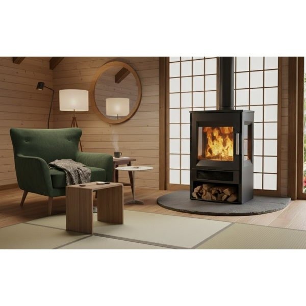 Elektrische kachel en sfeerhaard Casa Velluto Firenze - Vrijstaande elektrische verwarming 1800W - LED vlameffect, Thermostaat, Timer, Afstandsbediening en WiFi App bediening - Zwart - Voor woonkamer, slaapkamer, eetkamer en keuken