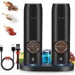 Elektrische zout- en pepermolenset met 5 niveaus instelbare grofheid USB-oplaadbaar LED-licht - keuken restaurant