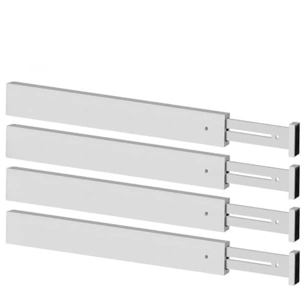 Famanu - Ladeverdelers van natuurlijk bamboe - verstelbare organizer tussen 45 en 57 cm - wit - duurzaam materiaal - geschikt voor keuken - lade of kast - flexibel voor bestek - accessoires of kleding