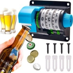 Flesopener met cijferregistratie voor bierflessen - Wandmontage - Herbruikbare kurkentrekker - Bar en keuken accessoire - Cadeau voor vader en vrienden
