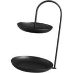 Fruit dienblad van 2 lagen in zwart metaal - Roestbestendig en waterdicht - Opbergplaat met twee verdiepingen - 21 Ounces - Keuken Accessoire - Stijlvol en praktisch - Organisatie en presentatie van fruit