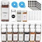 Glazen kruidenpotten set met deksels - 25 stuks, 120 ml, inclusief etiketten en accessoires voor een georganiseerde keuken