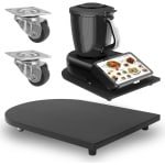 Glijbord voor Keukenmachine met Wielen, Gemakkelijk Verplaatsen en Antislip Rubber Voeten (Zwart) - Accessoire voor Efficiënt Werken in de Keuken
