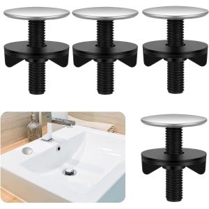 Gootsteenafdekking set van 4 - Zwart roestvrij staal - Waterkraan - Wastafel accessoires - Keuken benodigdheden